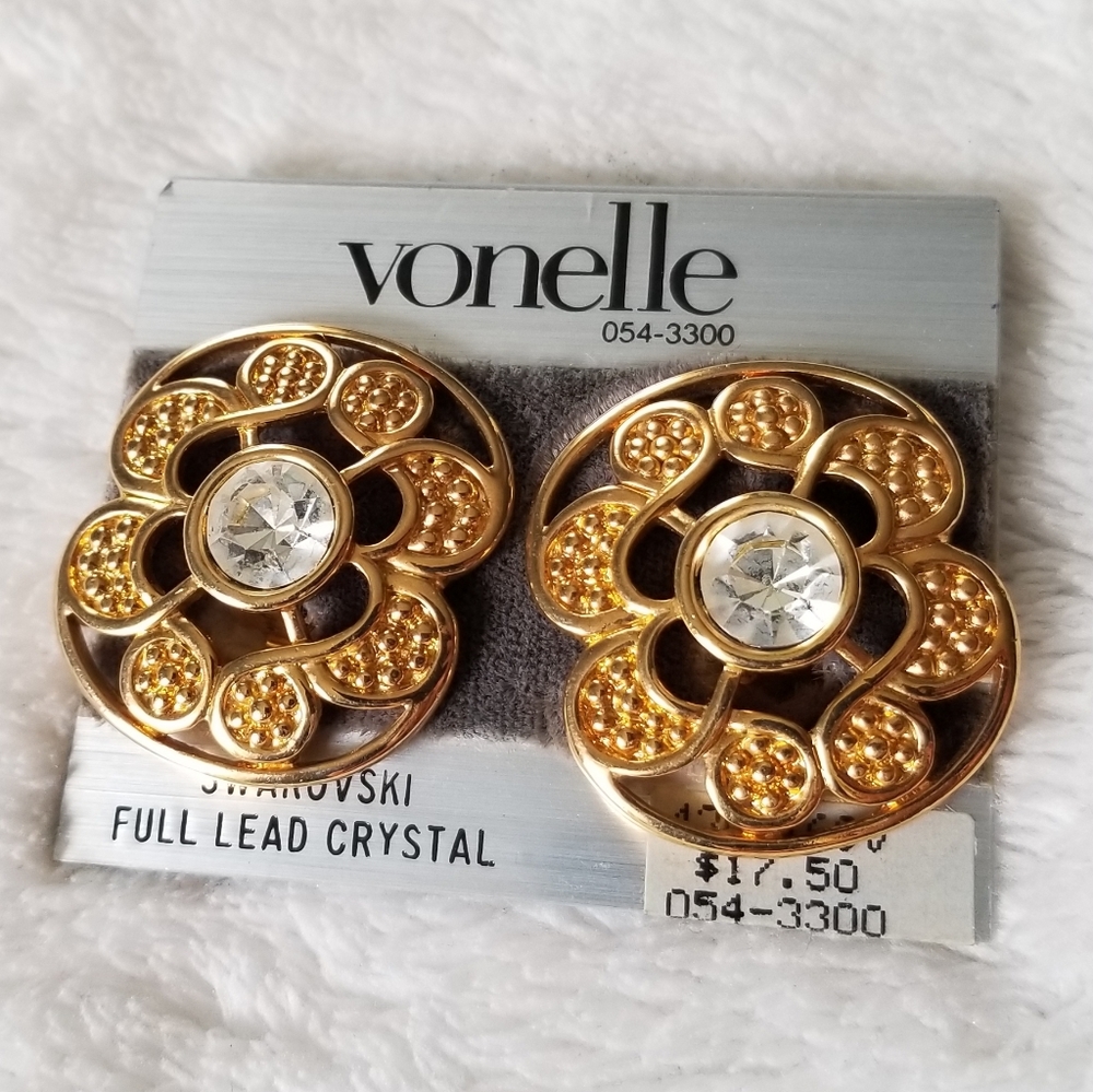 Vonelle Swarovski Crystal Clip On Earrings